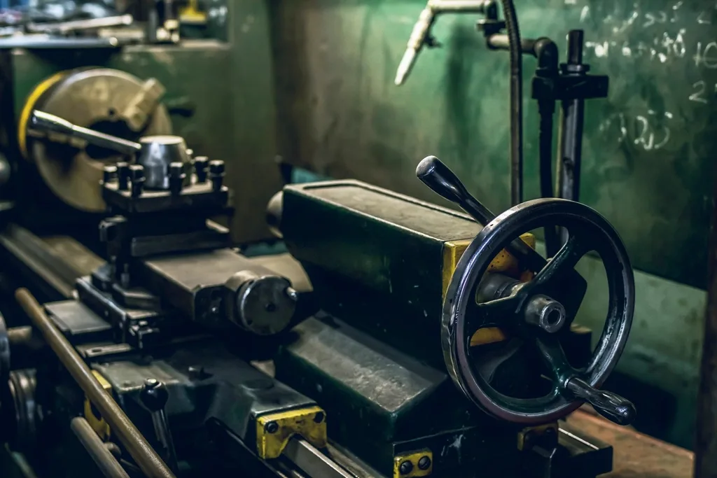 The old manual lathe, still in service